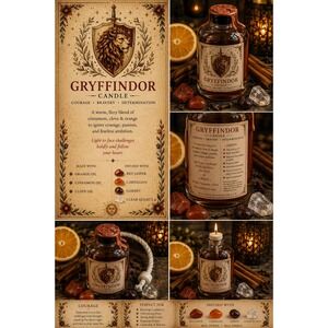Gryffindor Inspired Oil Candle